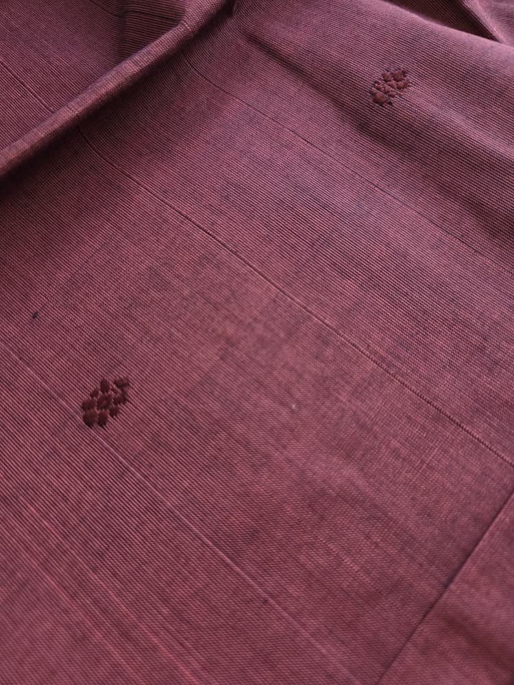 Chettinad Saree in Purple with Maroon Border | Ruthratcham Motifs - Image 8