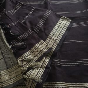 Narayanpet Saree in Brown with Beige Border